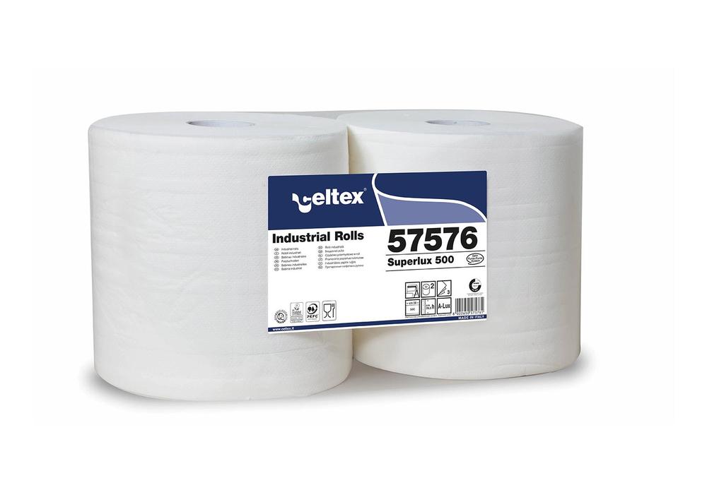 Průmyslová papírová utěrka CELTEX Superlux 500, šířka 26,5cm, 3vrstvy - 2ks